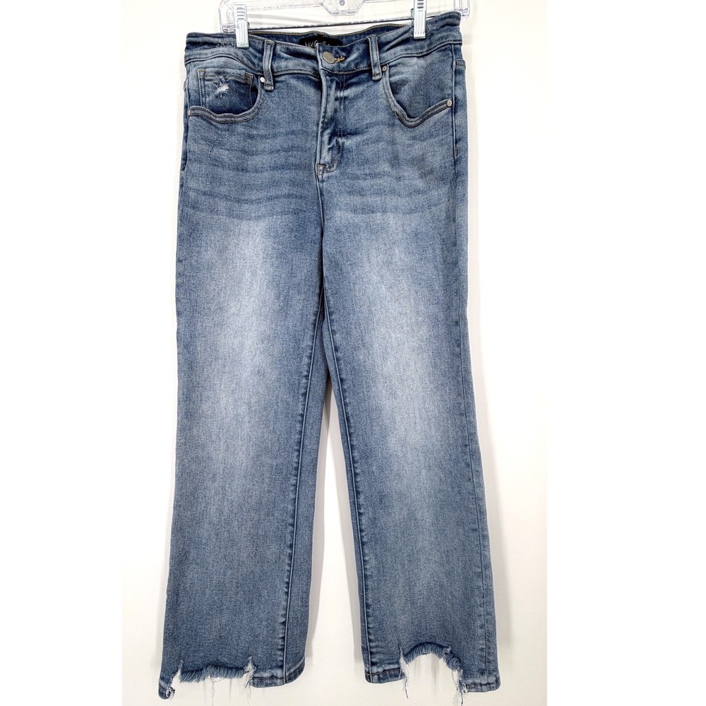 Wild Oak Boutique x Risen Jeans Distressed Straight Leg Women 13/31 Raw Hem